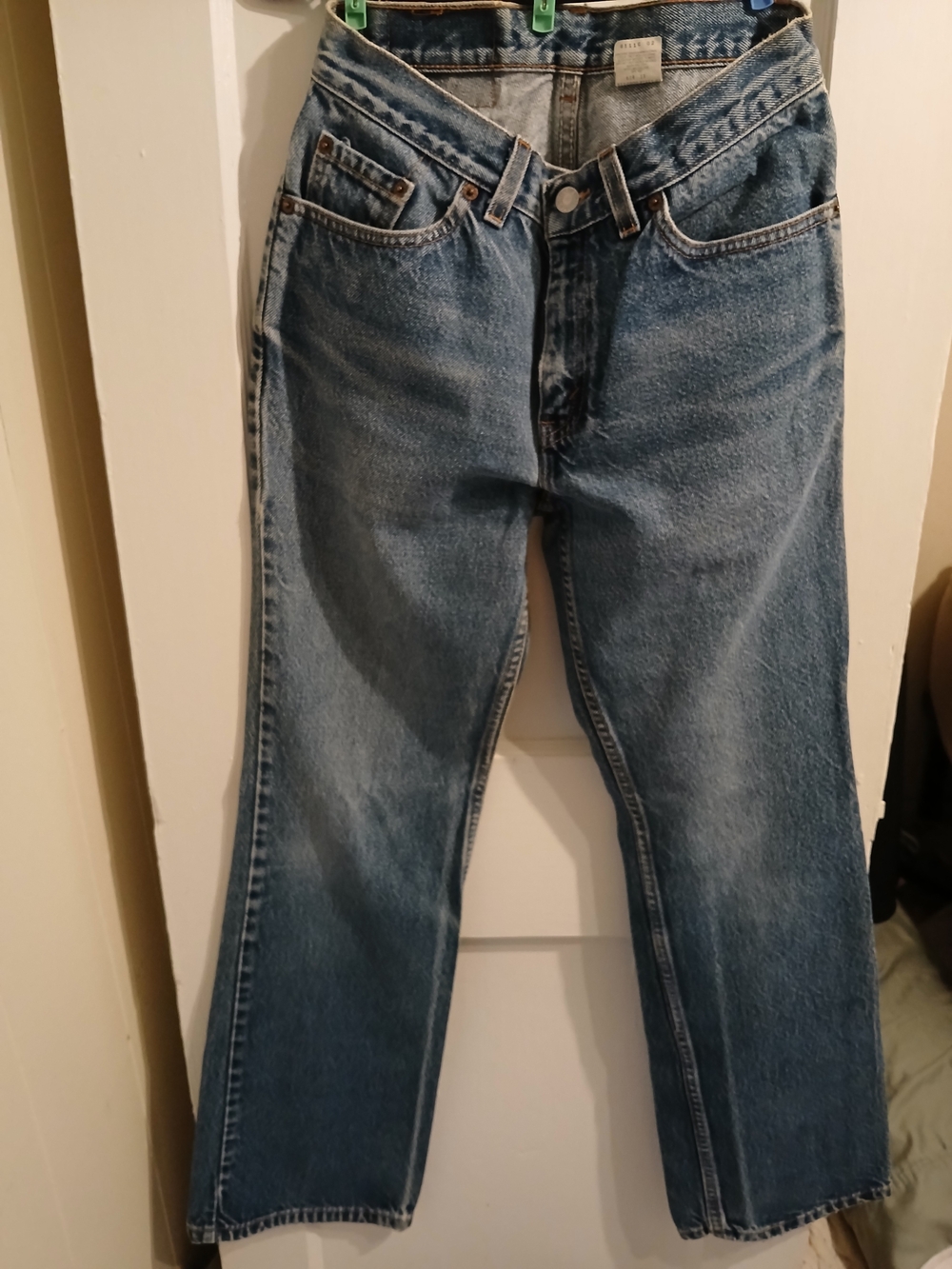 Levi's 517 Slim Fit 7 Juniors Boot Cut Jeans-Blue with Orange Stitching Vintage - Picture 4 of 16